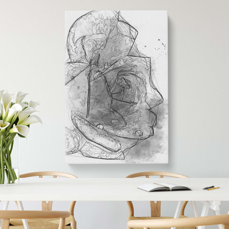 Rose Flower In Abstract - Wrapped Canvas Print, 91cm H x 60cm W x 3cm D