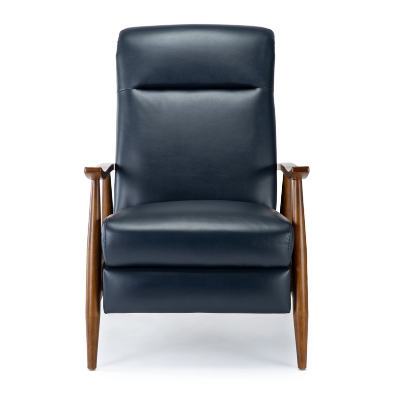 Fauteuil inclinable à accoudoirs en bois, Bleu