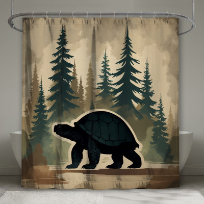 Rideaux de douche Tortoise In Forest Landscape