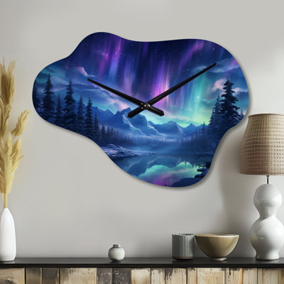 Northern Lights I - Cloud Shape Aurora Borealis 3D Wall Clock