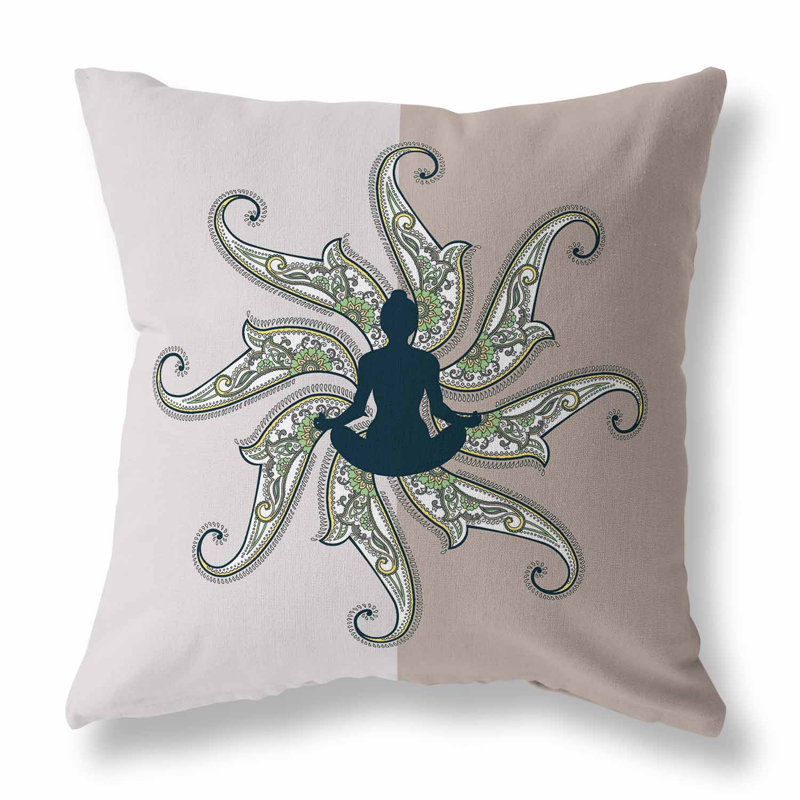 Coussin Mystic Silence Broadcloth, H 20 po x l 20 po, Rose / platine