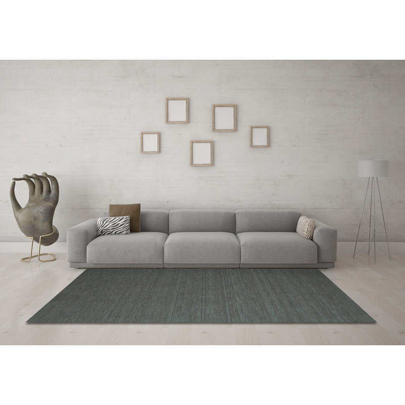 Tapis gris en polyester tissé à la machine Hissom, Carré 3 pi