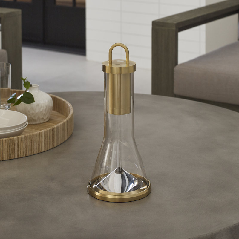 Kandella Accent Rechargeable Table Lamp, Natural Brass