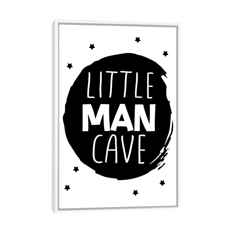" Little Man Cave Circle ", 60" H x 40" W x 1.5" D, White Framed Canvas, No Mat