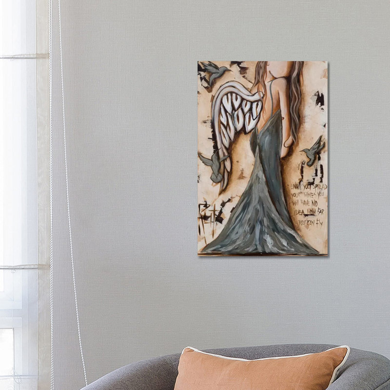 « Spread Your Wings » par rut art Creations, reproduction d’art, Pas de tapis, H 26 po x l 18 po x P 1,5 po, Toile tendue