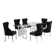 Tonkin 6 - Person Glass Top Double Pedestal Dining Set