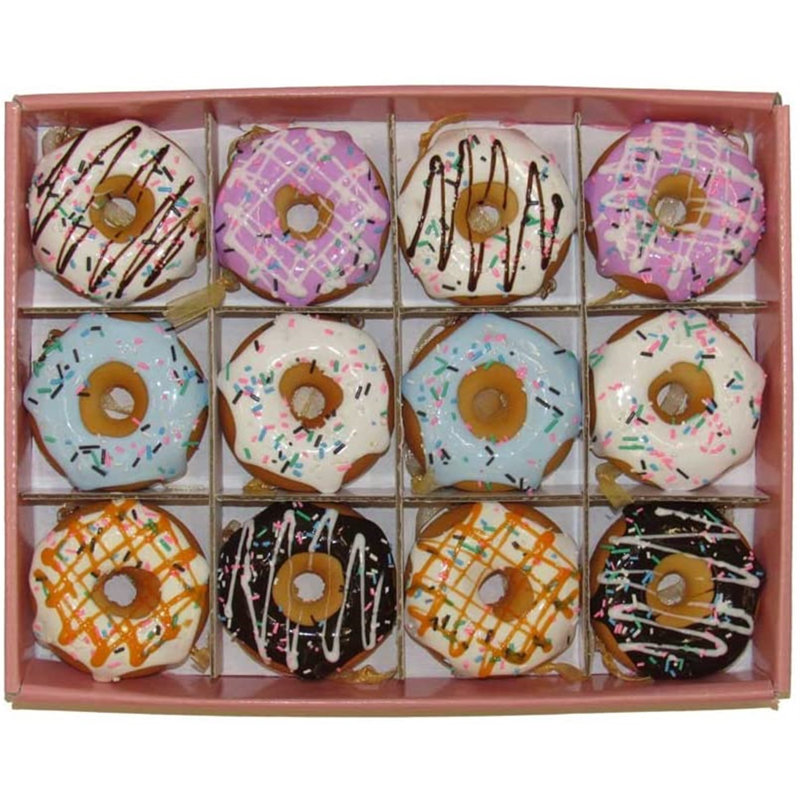 Kurt Adler Set of Twelve 2.75-Inch Donut Ornament