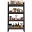 Étagère de cuisine 54,64 po à 4 niveaux en métal et bois pour salle de bain, placard, entrée, avec tablettes réglables, lignes épurées, chambre de rangement à quatre niveaux à visibilité rapide, cuisine, avec dos ouvert