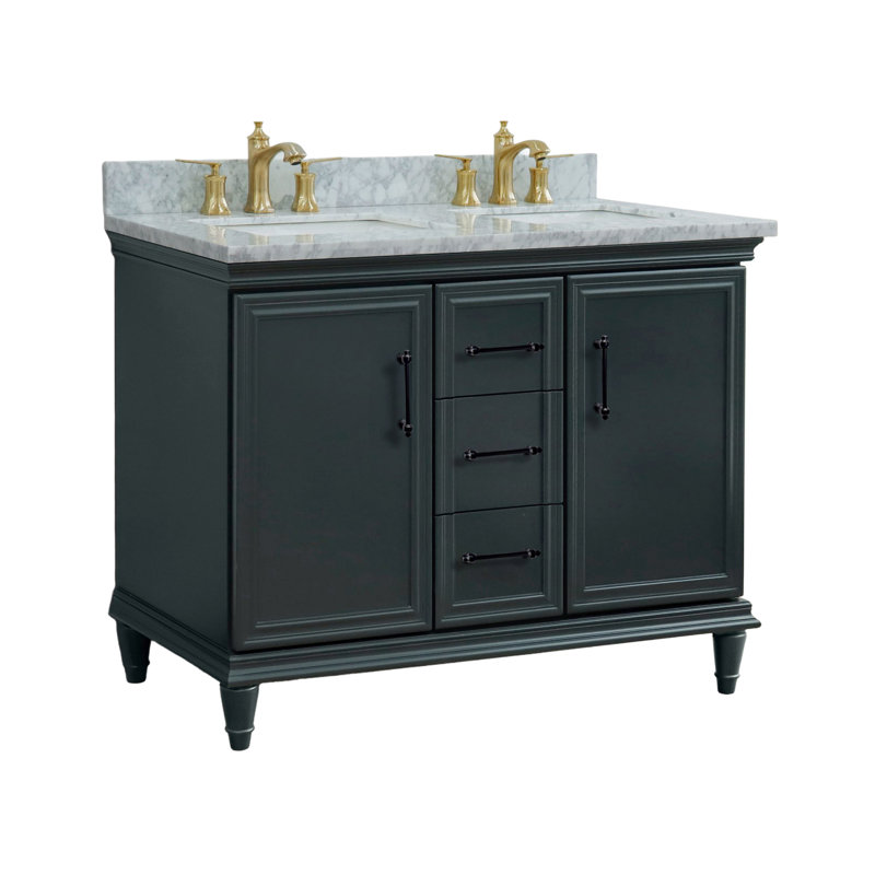 Lavabo double 49 po galaxie et rectangulaire, Blanc