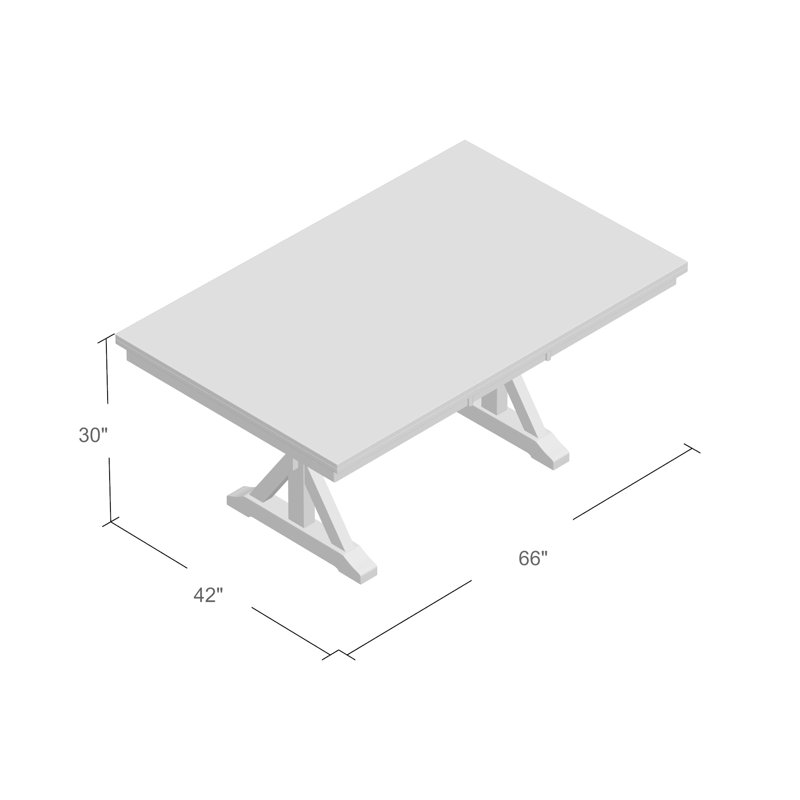Martello Extendable Solid Wood Dining Table, Almond/Wheat