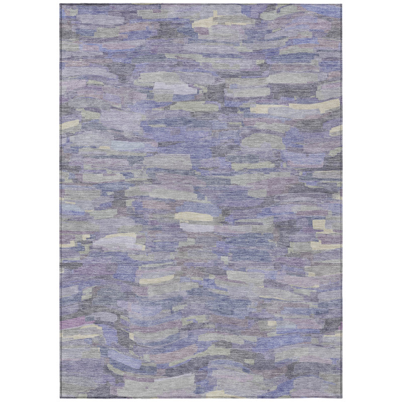 Machine Washable Indoor/Outdoor Jenning ACN2266 Stripes Rug, Rectangle 8' x 10'