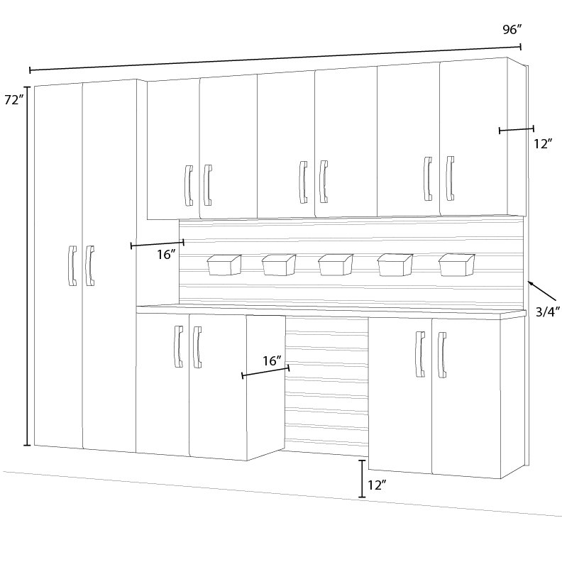 6 Piece Complete Storage System, Silver