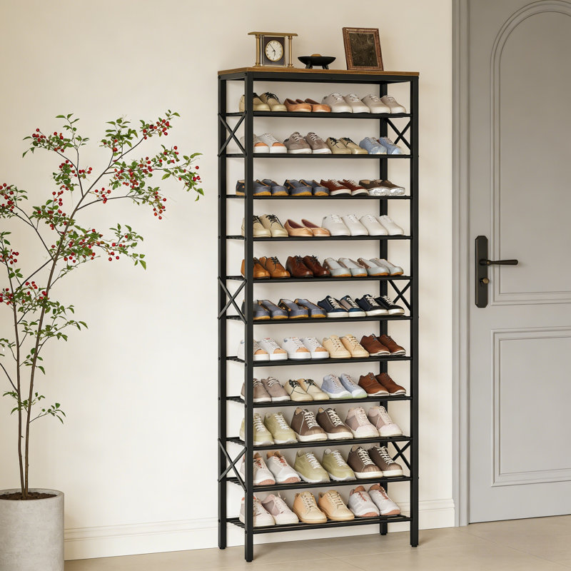 Range-chaussures de grande capacité de style industriel