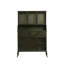Camila Antique Metal Cabinet with 6 Glass Doors, 3 Drawers, and Shelf, Antique Black