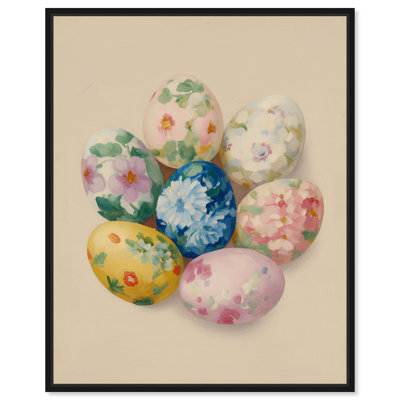 «Garden Ovals», reproduction sur toile encadrée par Art Remedy, cadre noir, 36 x 45
