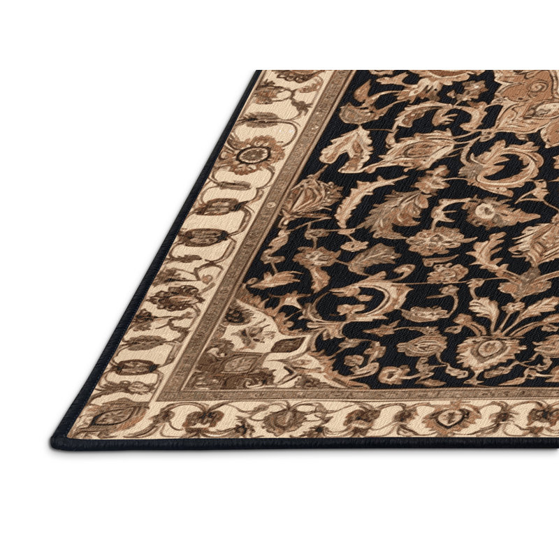 Tapis brun lavable à la machine, Carré 5 pi