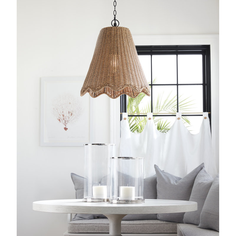 Grand luminaire suspendu Summer (naturel vieilli), H 26,5 po x l 20 po x P 20 po