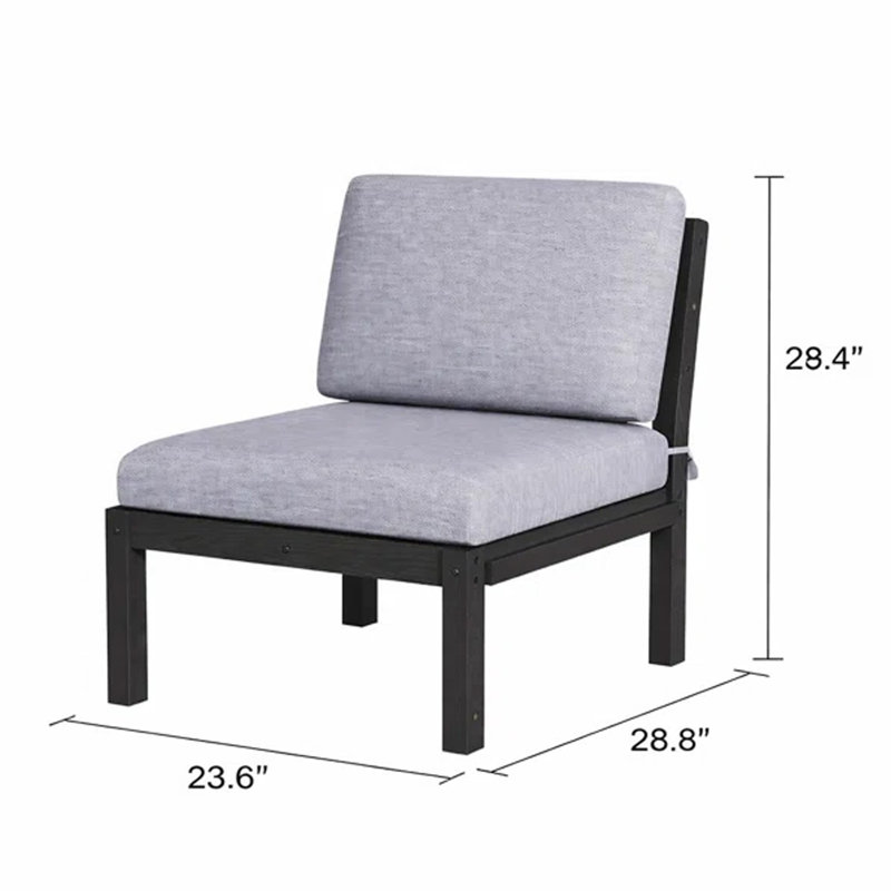 Ensemble de conversation modulaire de patio pour 4 personnes avec coussins, ensemble de conversation 5 pièces imperméable toutes saisons pour l'extérieur, noir