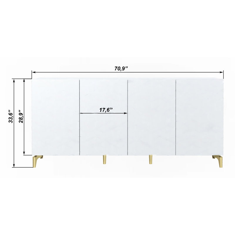 Buffet de 70,9 po de largeur Sasithorn, Blanc