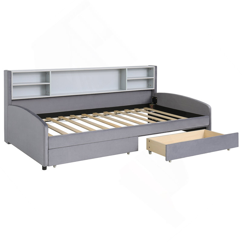 Upholstered Platform Bed With Drawers