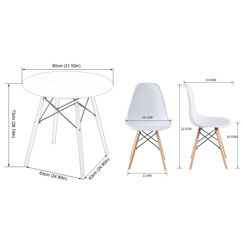 Ensemble repas pour 4 personnes Heleyna, Blanc