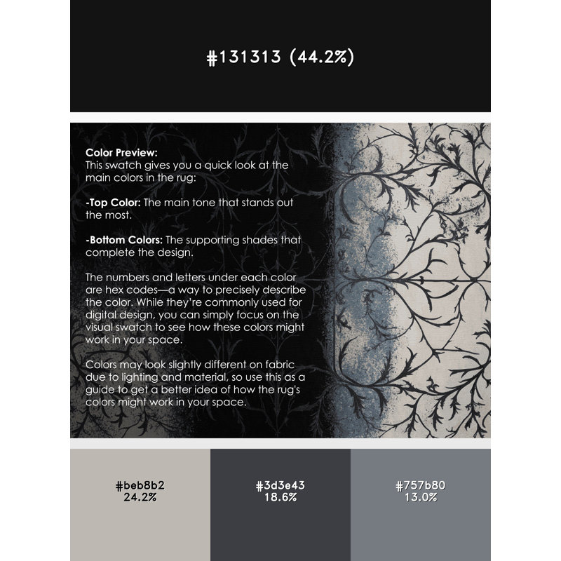 Onyx Frost Rug, Round 5'