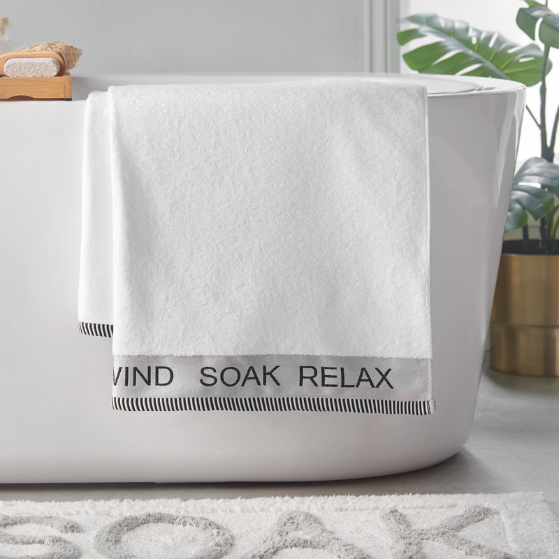 Relax And Unwind Hand Towel, White