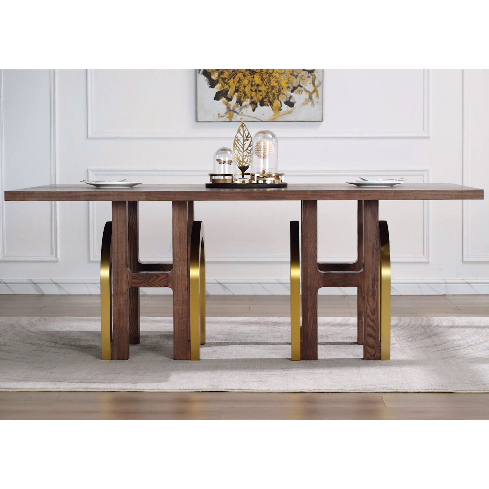 Everly Quinn 78" Solid Wood Dining Table For 6-8, Farmhouse Rectangular ...