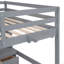 Lit mezzanine double avec bureau, armoires, tiroirs et plateau de chevet, station de charge, gris-539623654