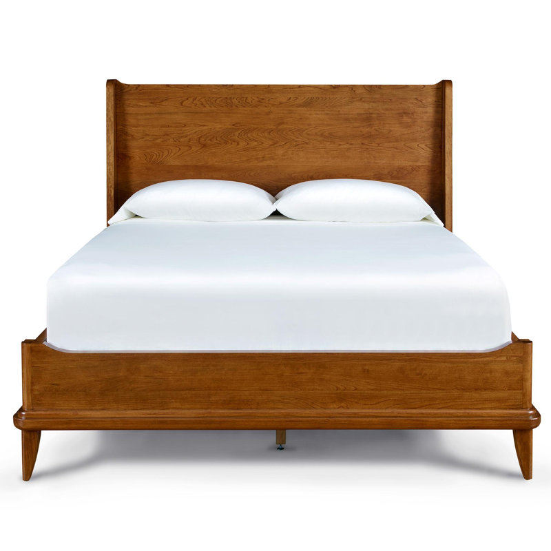 Martine Solid Wood Wingback Bed, Queen