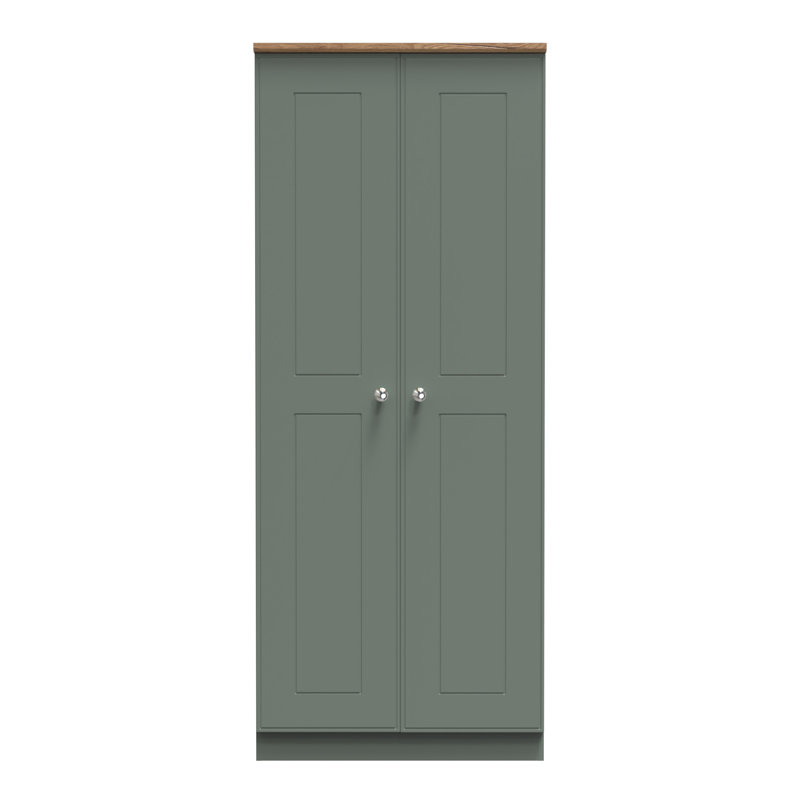 Conners Manufactured Wood Wardrobe, Reed Green/Riviera Oak