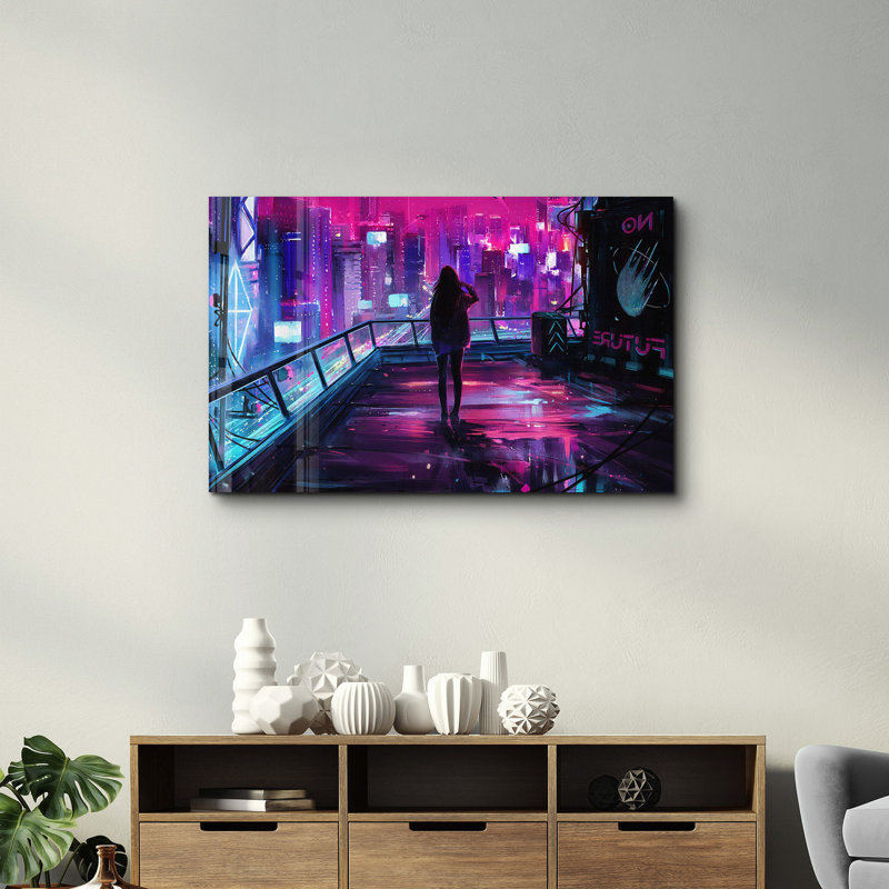 Élégante peinture murale en verre trempé de 13,8 po x 21,7 po | 100% verre trempé, épaisseur: 0,16 pouce | Imprimé UV pour des couleurs éclatantes | Parfait pour la décoration intérieure, le salon et les espaces de bureau