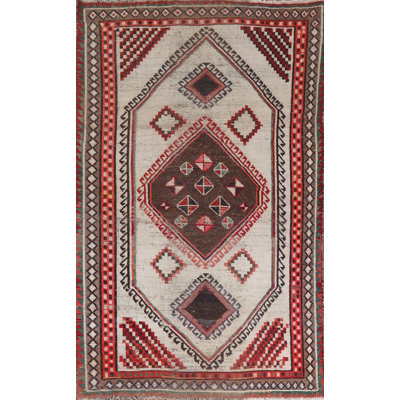 Vintage Geometric Wool Tribal  Rug 5x8