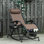 Chaise berçante extérieure pliable inclinable, de style brun zéro gravité, avec oreiller, porte-gobelet et téléphone, structure en acier, plateau à installation instantanée, - acier robuste, confortable et relaxant