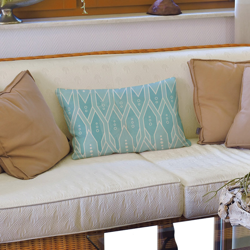 Coussin lombaire, Pas de bourre, Bleu sarcelle, Simili suède