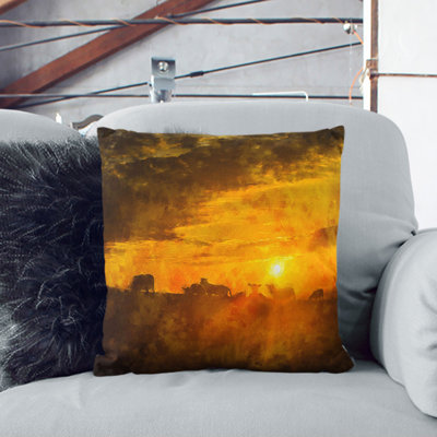 Flock Sheep and Sunset Scatter Cushion