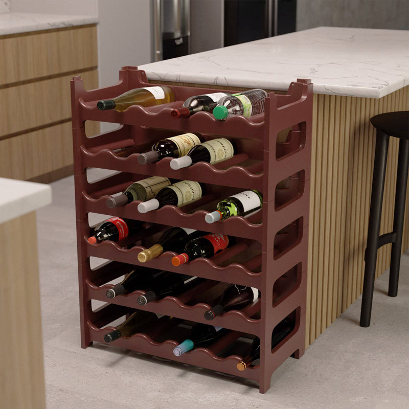 Karstynn 36 Bottle Floor Wine Bottle Rack, Brown