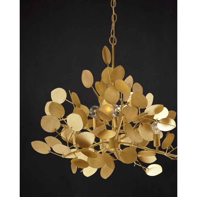Lunaria 6 - Light Chandelier, Contemporary Gold Leaf