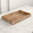 Dahlia Decorative Tray, Traditional Brown Wood Serving Tray with Carved Border 16.5" for Tabletop