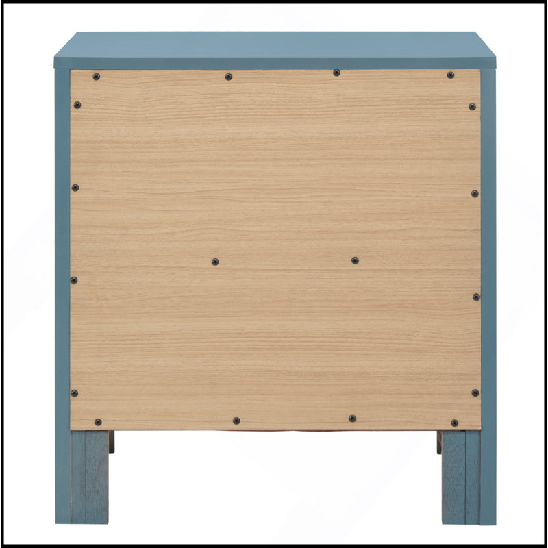 Chic Transitional Nightstand, Teal