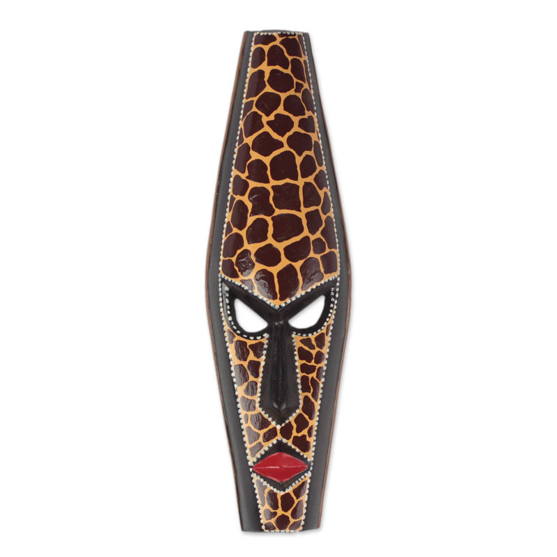 Masque en bois africain guépard gracieuse