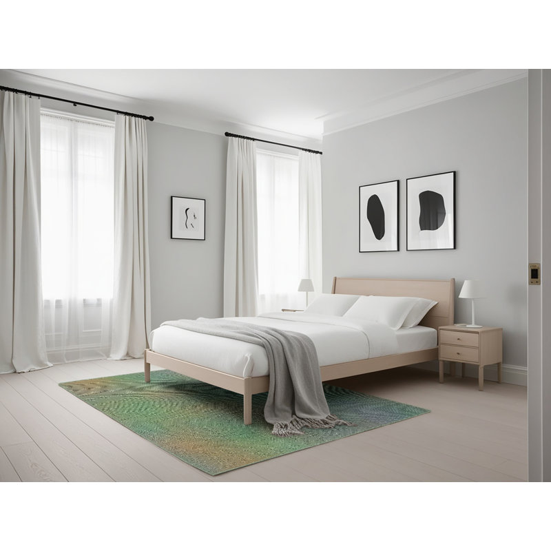 Tapis de zone verte à motif, Rectangle 5 pi x 7 pi
