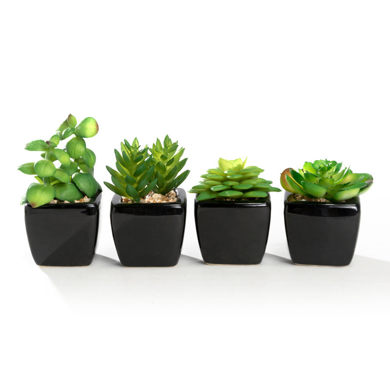 4.3'' Faux Succulent in Ceramic Pot