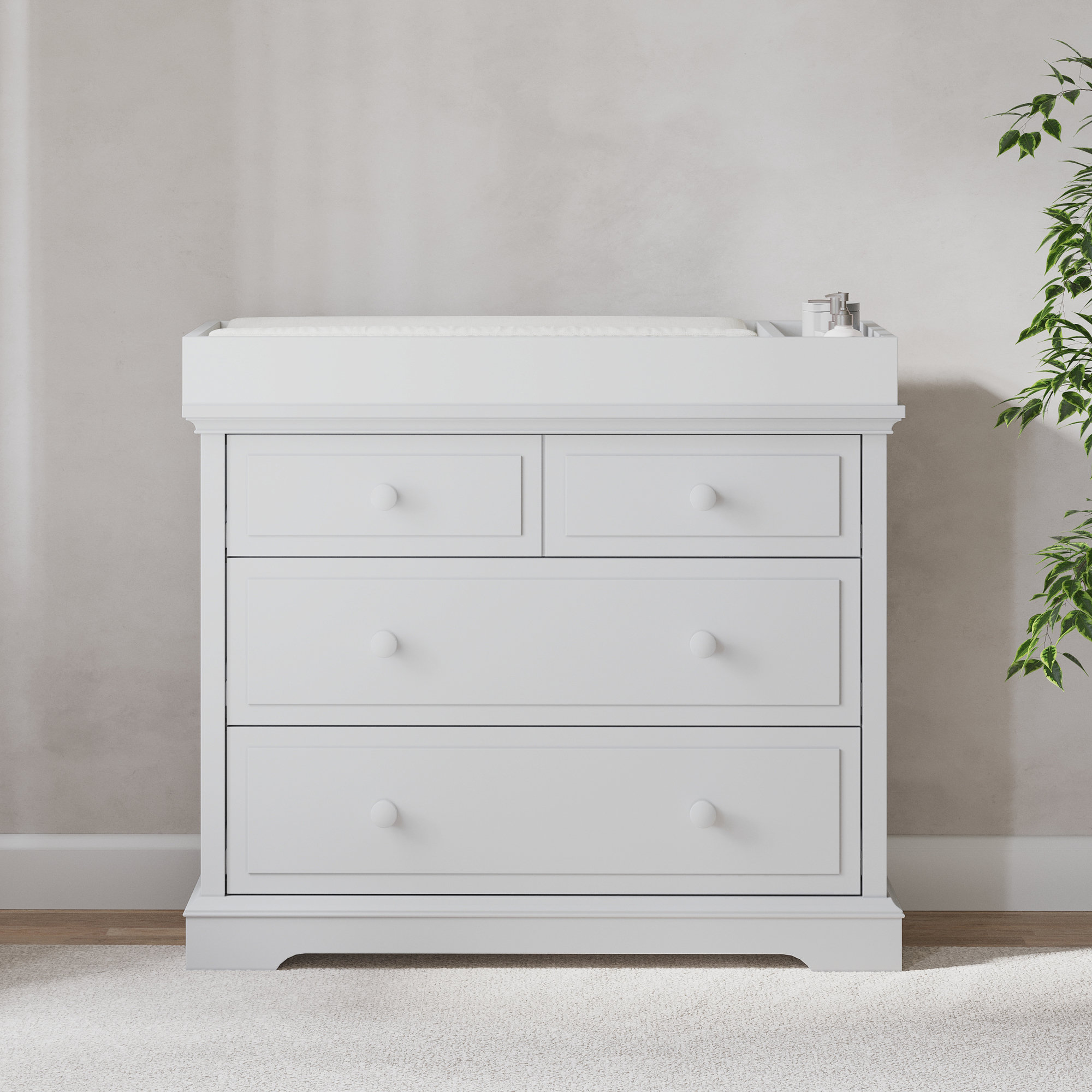Universal Changing Table Topper, Matte White