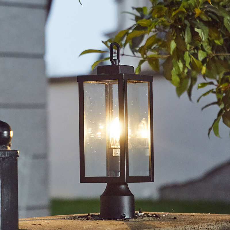 Lampadaire transparent imperméable Berkett, Noir, noir, noir, noir