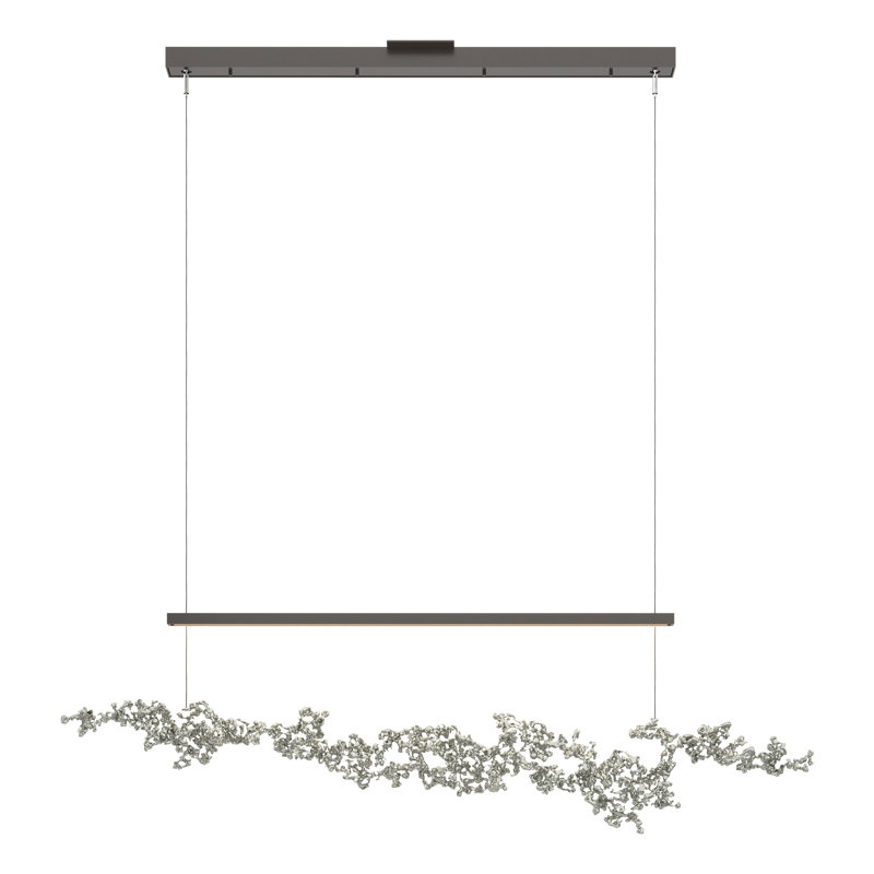 Luminaire suspendu linéaire à 1 lumière pour îlot de cuisine Coral, Argenté, Bronze huilé