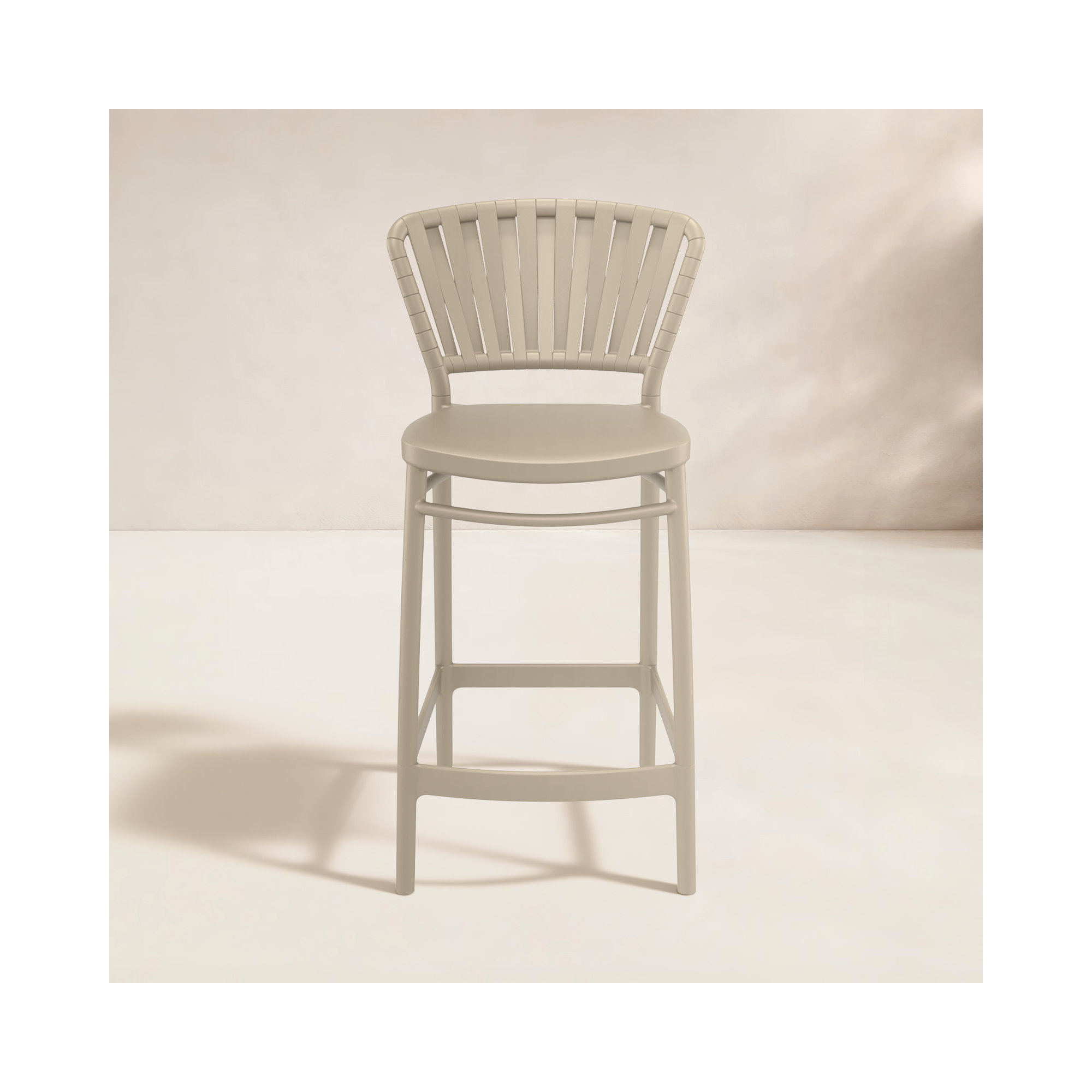 Newport Outdoor Barstool, 25.6", Taupe