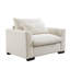 Fauteuil d'appoint à assise profonde en velours côtelé beige avec coussin lombaire