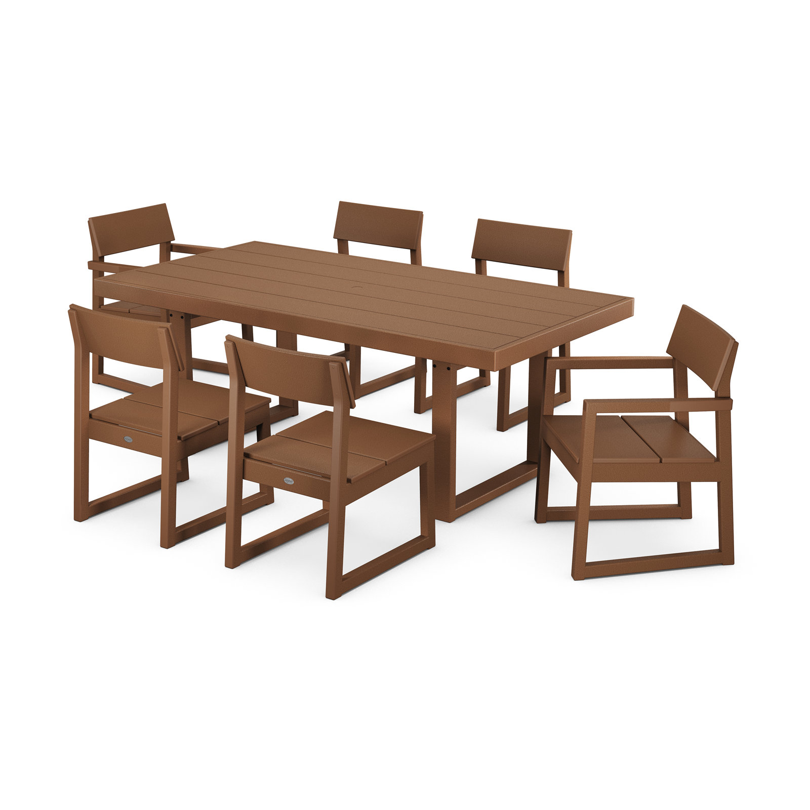 POLYWOOD® Edge 78" Patio Dining Set, Teak