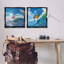  «Parrot & Flamingo Surf», ensemble de 2 toiles flottantes encadrées par Jim Baldwin-515802277-515802296